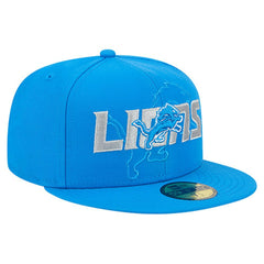 Detroit Lions New Era Overlap Wordmark 59FIFTY Fitted Hat - Blue online