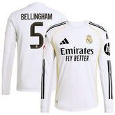 Jude Bellingham Real Madrid 2025/26 Home Long Sleeve Jersey - White shop