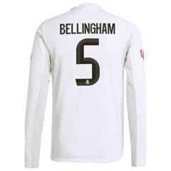 Jude Bellingham Real Madrid 2025/26 Home Long Sleeve Jersey - White shop