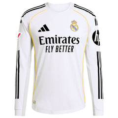 Vini Jr. Real Madrid 2025/26 Home Long Sleeve Jersey Discount - White