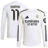 Rodrygo Real Madrid 2025/26 Home Long Sleeve Jersey Discount - White