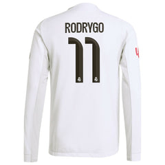 Rodrygo Real Madrid 2025/26 Home Long Sleeve Jersey - White sale