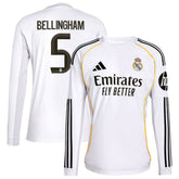Jude Bellingham Real Madrid 2025/26 Home Replica Long Sleeve Jersey - White cheap