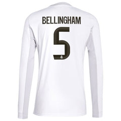 Jude Bellingham Real Madrid 2025/26 Home Replica Long Sleeve Jersey - White cheap