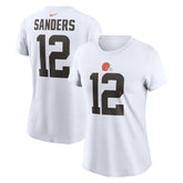Shedeur Sanders Cleveland Browns Women's 2025 NFL Draft Name & Number T-Shirt - White sale