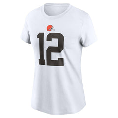 Shedeur Sanders Cleveland Browns Women's 2025 NFL Draft Name & Number T-Shirt - White sale