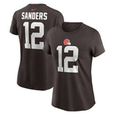 Shedeur Sanders Cleveland Browns Women's 2025 NFL Draft Name & Number T-Shirt - Brown discount