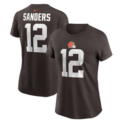 Shedeur Sanders Cleveland Browns Women's 2025 NFL Draft Name & Number T-Shirt - Brown discount