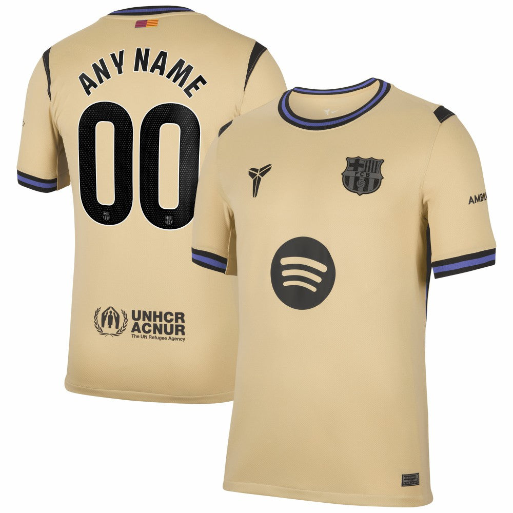 Barcelona 2025/26 Away Stadium Replica Custom Jersey - Gold outlet
