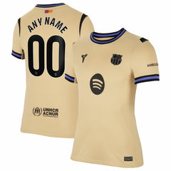 Barcelona Women's 2025/26 Away Stadium Replica Custom Jersey - Gold shop