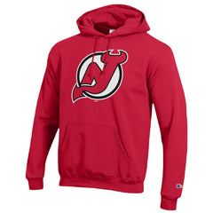 New Jersey Devils Champion Primary Logo 1-Hit Pullover Hoodie - Red Jerseys