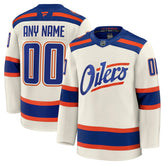 Edmonton Oilers Fanatics Alternate Premium Custom Jersey - Light Beige Jerseys