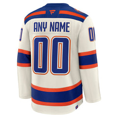 Edmonton Oilers Fanatics Alternate Premium Custom Jersey - Light Beige Jerseys