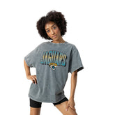 Jacksonville Jaguars Gameday Couture Women's Peak Performance Oversized Snow Wash T-Shirt - Gray online