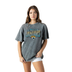 Jacksonville Jaguars Gameday Couture Women's Peak Performance Oversized Snow Wash T-Shirt - Gray online