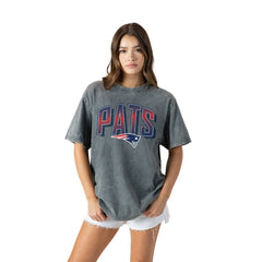 New England Patriots Gameday Couture Women's Peak Performance Oversized Snow Wash T-Shirt - Gray online