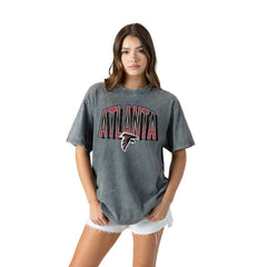 Atlanta Falcons Gameday Couture Women's Peak Performance Oversized Snow Wash T-Shirt - Gray outlet