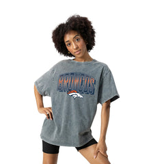 Denver Broncos Gameday Couture Women's Peak Performance Oversized Snow Wash T-Shirt - Gray sale