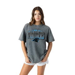 Carolina Panthers Gameday Couture Women's Peak Performance Oversized Snow Wash T-Shirt - Gray sale