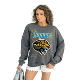 Jacksonville Jaguars Gameday Couture Women's Ready to Rumble Premium Fleece Pullover Sweatshirt - Gray online