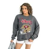 San Francisco 49ers Gameday Couture Women's Ready to Rumble Premium Fleece Pullover Sweatshirt - Gray outlet