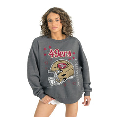 San Francisco 49ers Gameday Couture Women's Ready to Rumble Premium Fleece Pullover Sweatshirt - Gray outlet
