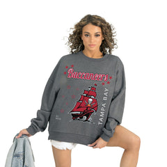 Tampa Bay Buccaneers Gameday Couture Women's Ready to Rumble Premium Fleece Pullover Sweatshirt - Gray sale