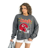 Kansas City Chiefs Gameday Couture Women's Ready to Rumble Premium Fleece Pullover Sweatshirt - Gray on sale