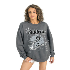 Las Vegas Raiders Gameday Couture Women's Ready to Rumble Premium Fleece Pullover Sweatshirt - Gray discount
