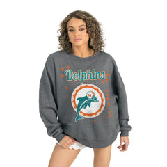 Miami Dolphins Gameday Couture Women's Ready to Rumble Premium Fleece Pullover Sweatshirt - Gray outlet