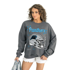 Carolina Panthers Gameday Couture Women's Ready to Rumble Premium Fleece Pullover Sweatshirt - Gray online