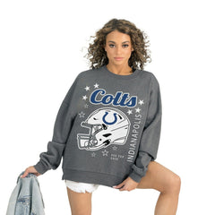 Indianapolis Colts Gameday Couture Women's Ready to Rumble Premium Fleece Pullover Sweatshirt - Gray cheap
