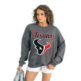 Houston Texans Gameday Couture Women's Ready to Rumble Premium Fleece Pullover Sweatshirt - Gray for sale