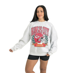 Kansas City Chiefs Gameday Couture Women's Heritage Premium Fleece Pullover Sweatshirt - Gray on sale