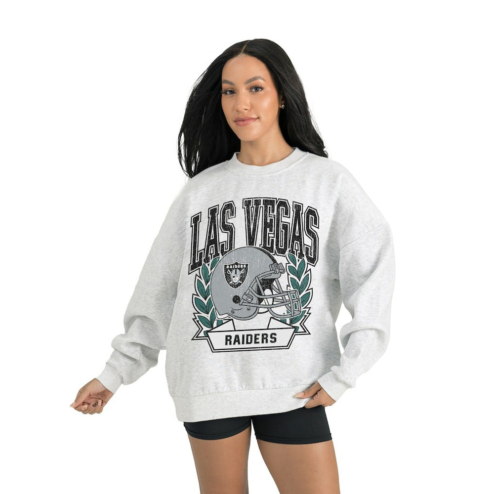 Las Vegas Raiders Gameday Couture Women's Heritage Premium Fleece Pullover Sweatshirt - Gray discount