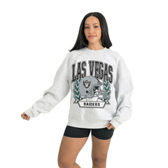 Las Vegas Raiders Gameday Couture Women's Heritage Premium Fleece Pullover Sweatshirt - Gray discount