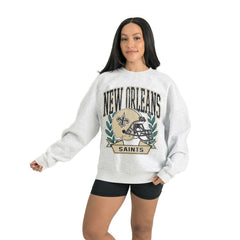 New Orleans Saints Gameday Couture Women's Heritage Premium Fleece Pullover Sweatshirt - Gray sale