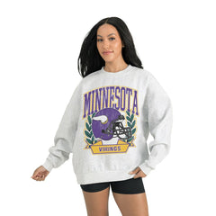 Minnesota Vikings Gameday Couture Women's Heritage Premium Fleece Pullover Sweatshirt - Gray for sale