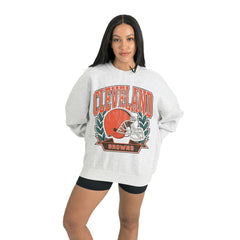 Cleveland Browns Gameday Couture Women's Heritage Premium Fleece Pullover Sweatshirt - Gray cheap
