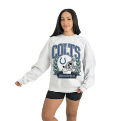Indianapolis Colts Gameday Couture Women's Heritage Premium Fleece Pullover Sweatshirt - Gray on sale