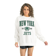 New York Jets Gameday Couture Women's Timeless Triumph Premium Fleece Pullover Sweatshirt - White for sale