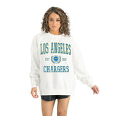 Los Angeles Chargers Gameday Couture Women's Timeless Triumph Premium Fleece Pullover Sweatshirt - White online