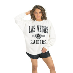 Las Vegas Raiders Gameday Couture Women's Timeless Triumph Premium Fleece Pullover Sweatshirt - White cheap