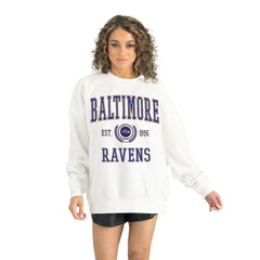 Baltimore Ravens Gameday Couture Women's Timeless Triumph Premium Fleece Pullover Sweatshirt - White outlet
