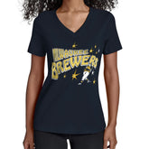 Milwaukee Brewers Starter Women's Fireworks V-Neck T-Shirt Navy