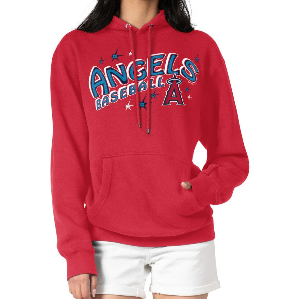 Los Angeles Angels Starter Women's Fireworks Fleece Tri-Blend Pullover Hoodie Red