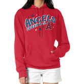 Los Angeles Angels Starter Women's Fireworks Fleece Tri-Blend Pullover Hoodie Red