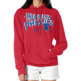 Philadelphia Phillies Starter Women's Fireworks Fleece Tri-Blend Pullover Hoodie Red