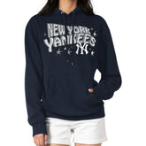 New York Yankees Starter Women's Fireworks Fleece Tri-Blend Pullover Hoodie Navy