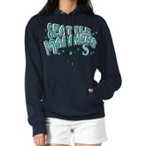 Seattle Mariners Starter Women's Fireworks Fleece Tri-Blend Pullover Hoodie Navy